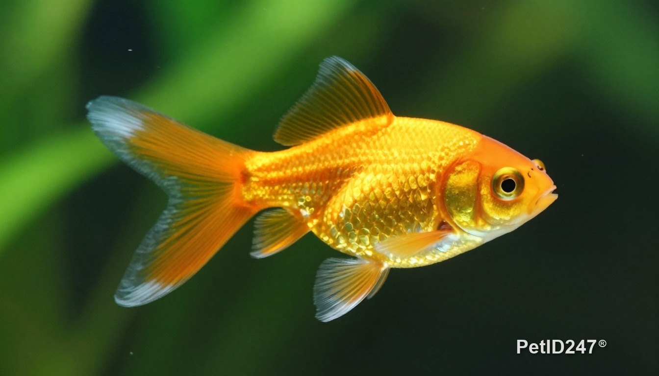 Goldfish close-up, morning light