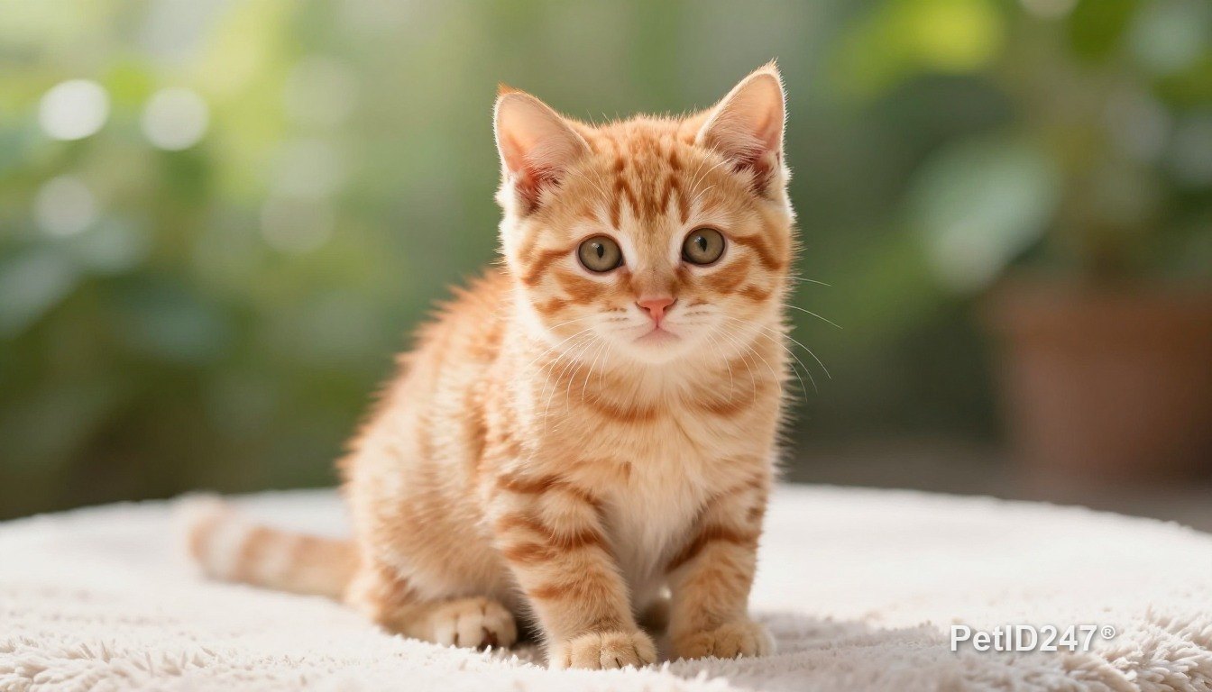 Orange tabby cat as a kitten, morning light