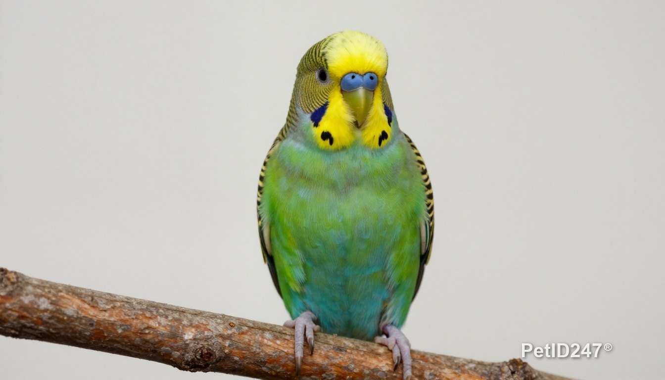 Budgerigar perched on a branch