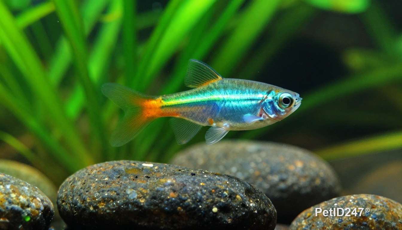 Cá neon bên cây thuỷ sinh