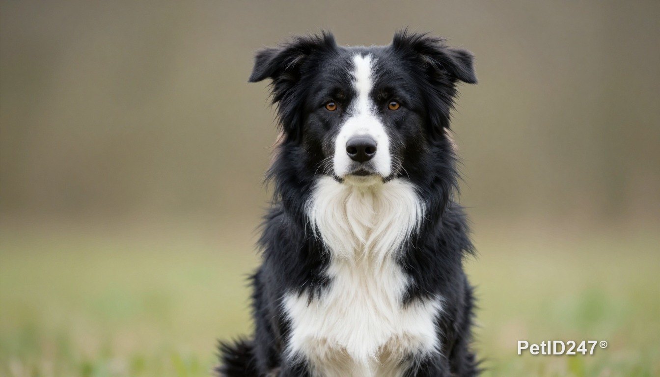 Border collie sitting, looking at the camera