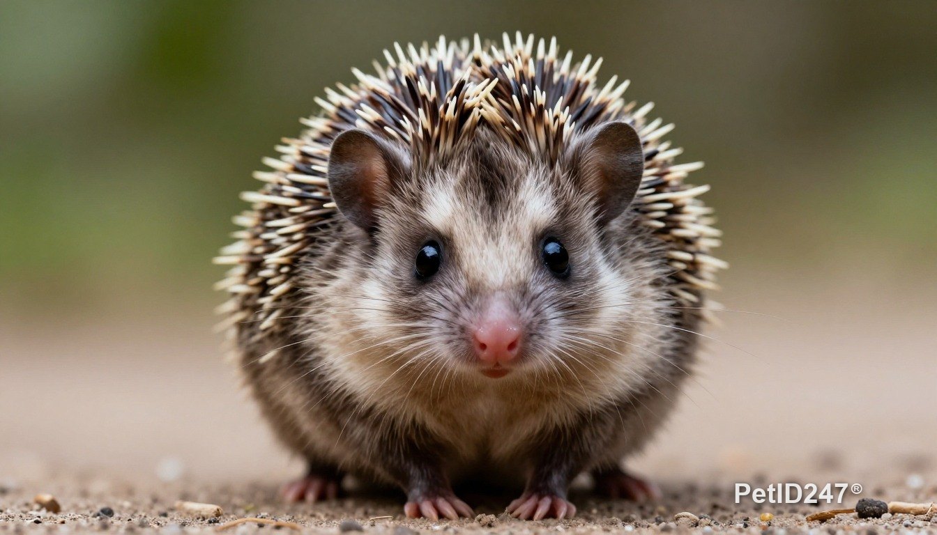 Pygmy hedgehog looking at the camera