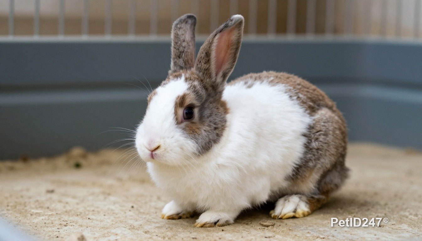Holland lop rabbit in a spacious enclosure