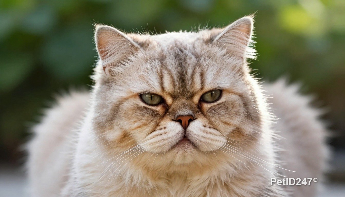 Persian cat as a senior cat, morning light