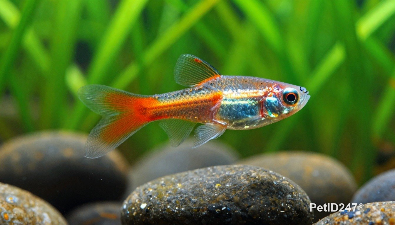 Guppy among aquatic plants