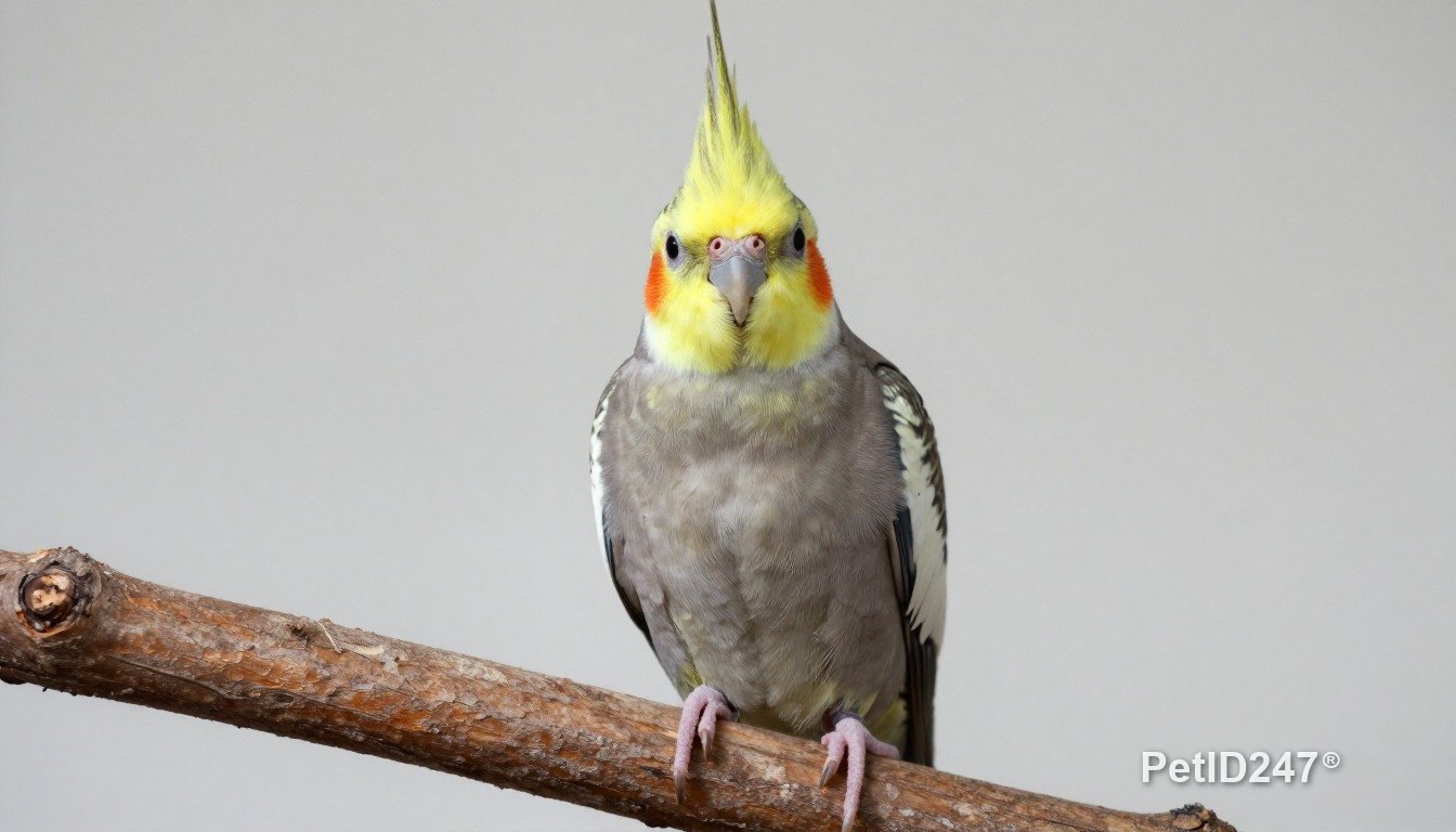 Cockatiel perched on a branch
