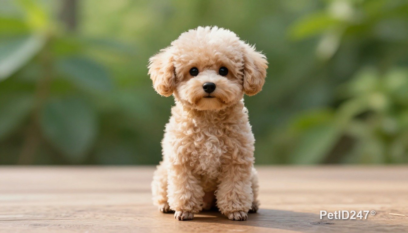 Chó poodle lúc còn nhỏ, nắng sớm