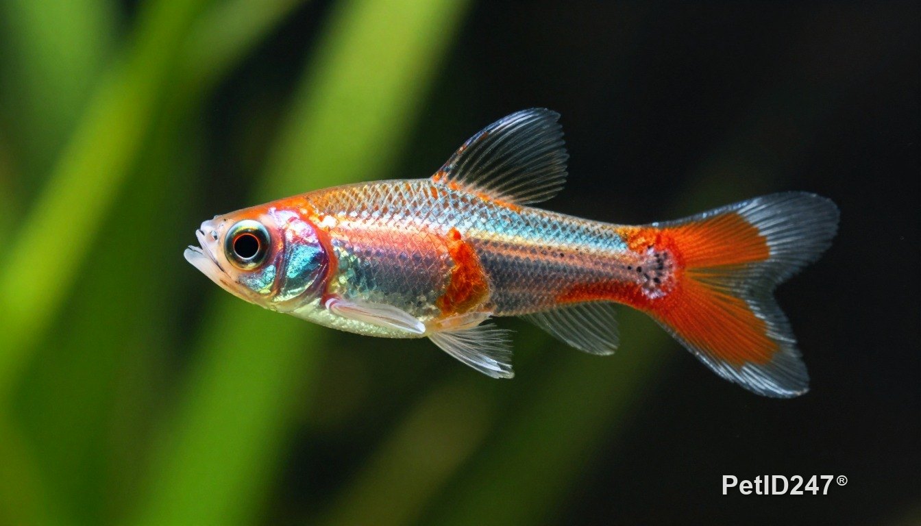 Guppy close-up, morning light
