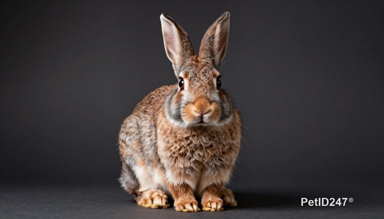 Rabbit looking at the camera, dark background
