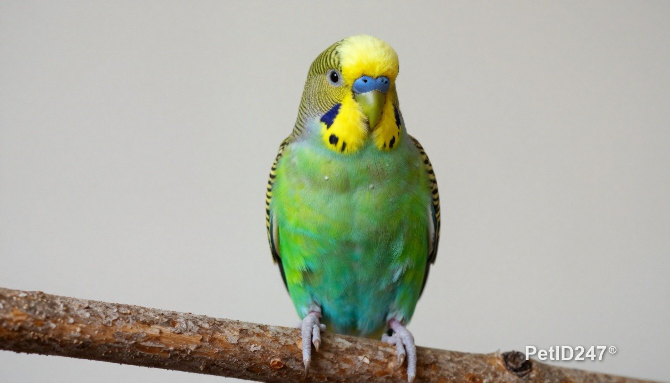 Budgerigar perched on a branch