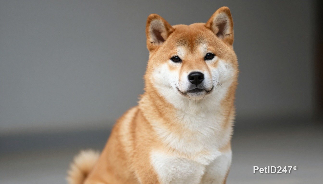 Chó shiba inu ngồi nhìn thẳng