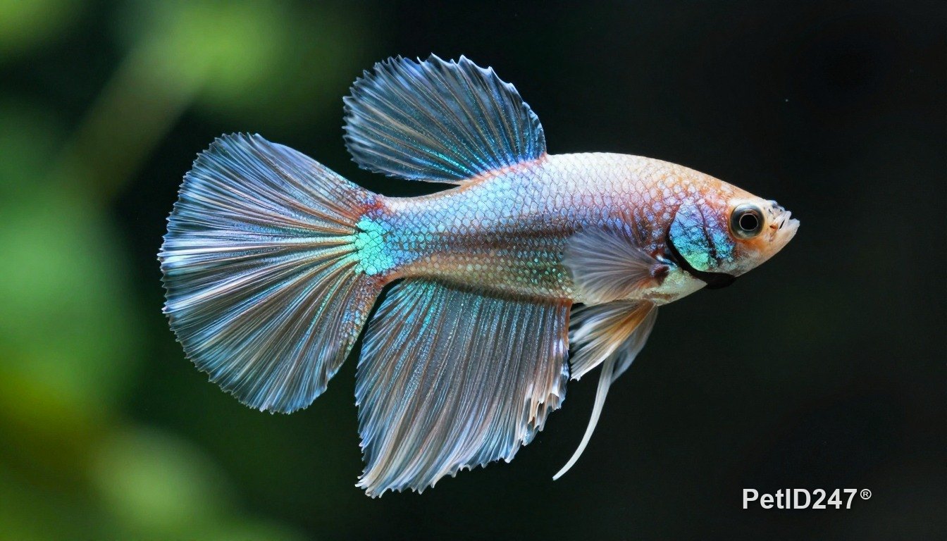 Betta fish close-up, morning light