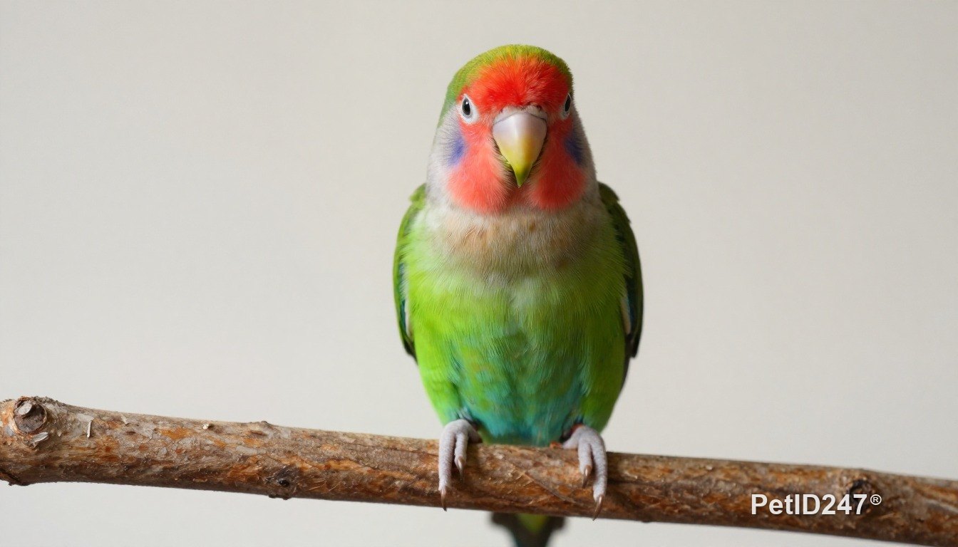 Lovebird perched on a branch