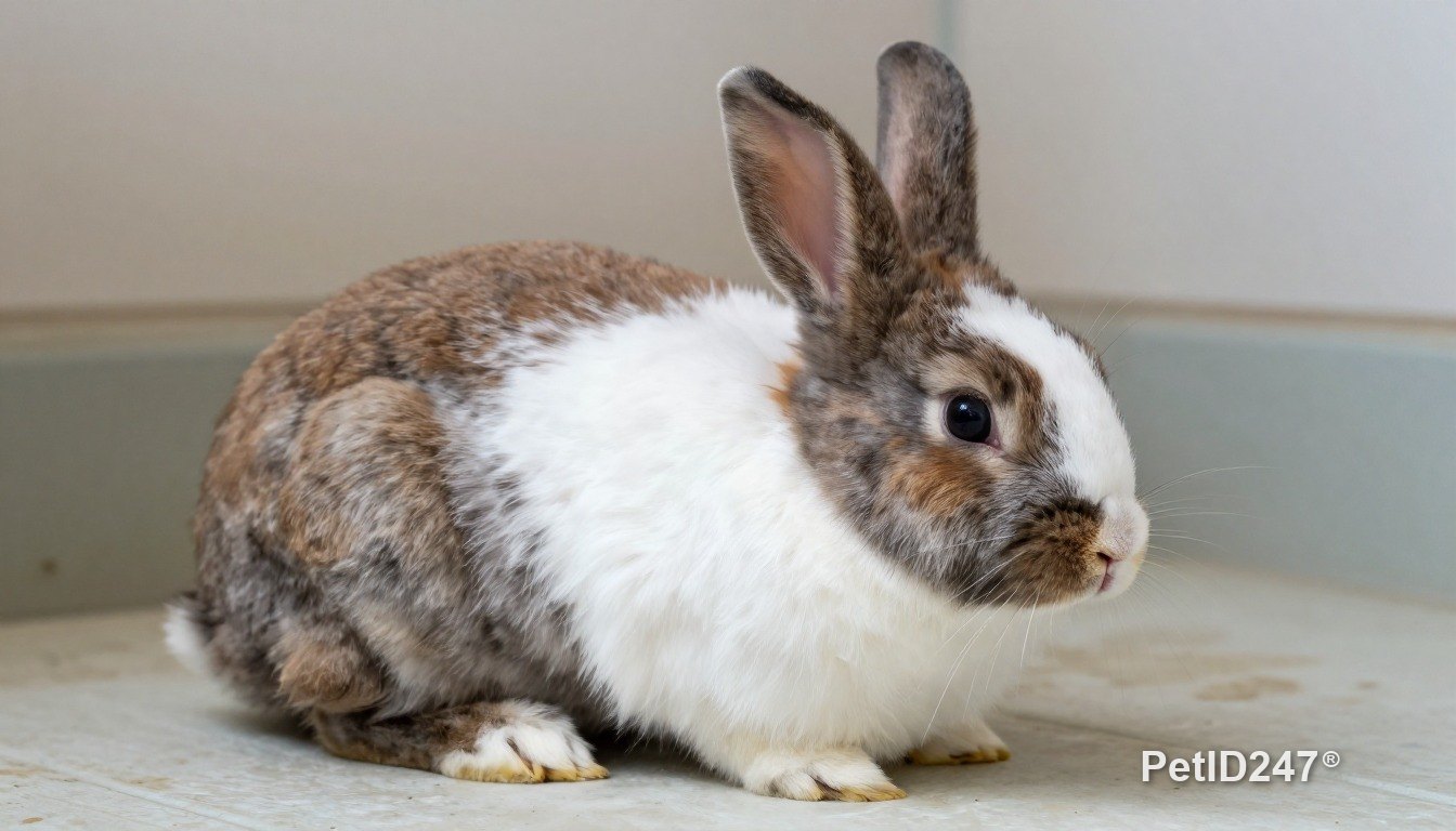 Holland lop rabbit in a spacious enclosure